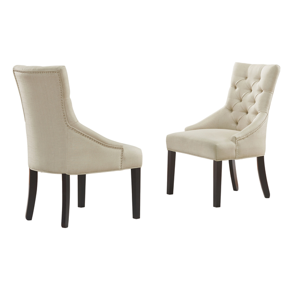 Alaterre Furniture Haeys Tufted Upholstered Dining Chairs, Cream (Set of 2) ANHT01FDC